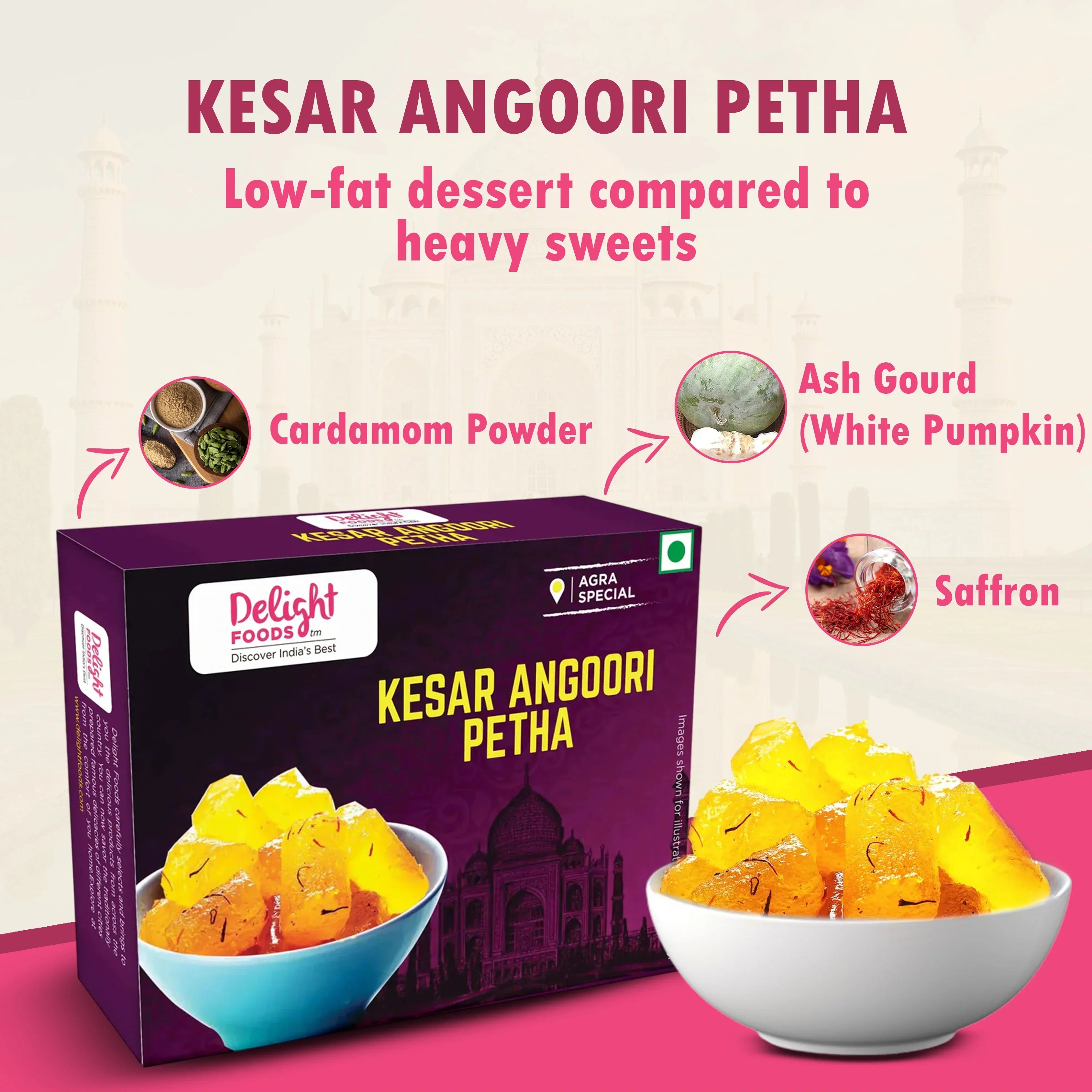kesar angoori petha