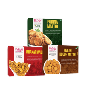 Bakarwadi + Pudina Mathhi + Meethi Doodh Mathhi - Delight Foods