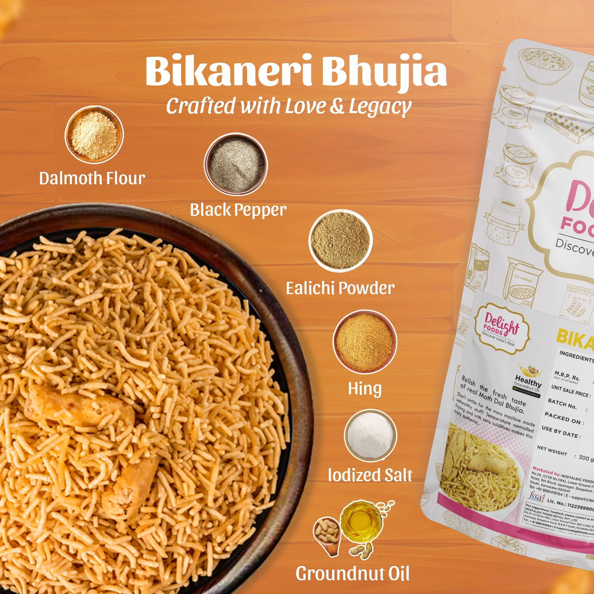 Bikanei Bhujia with ingredients