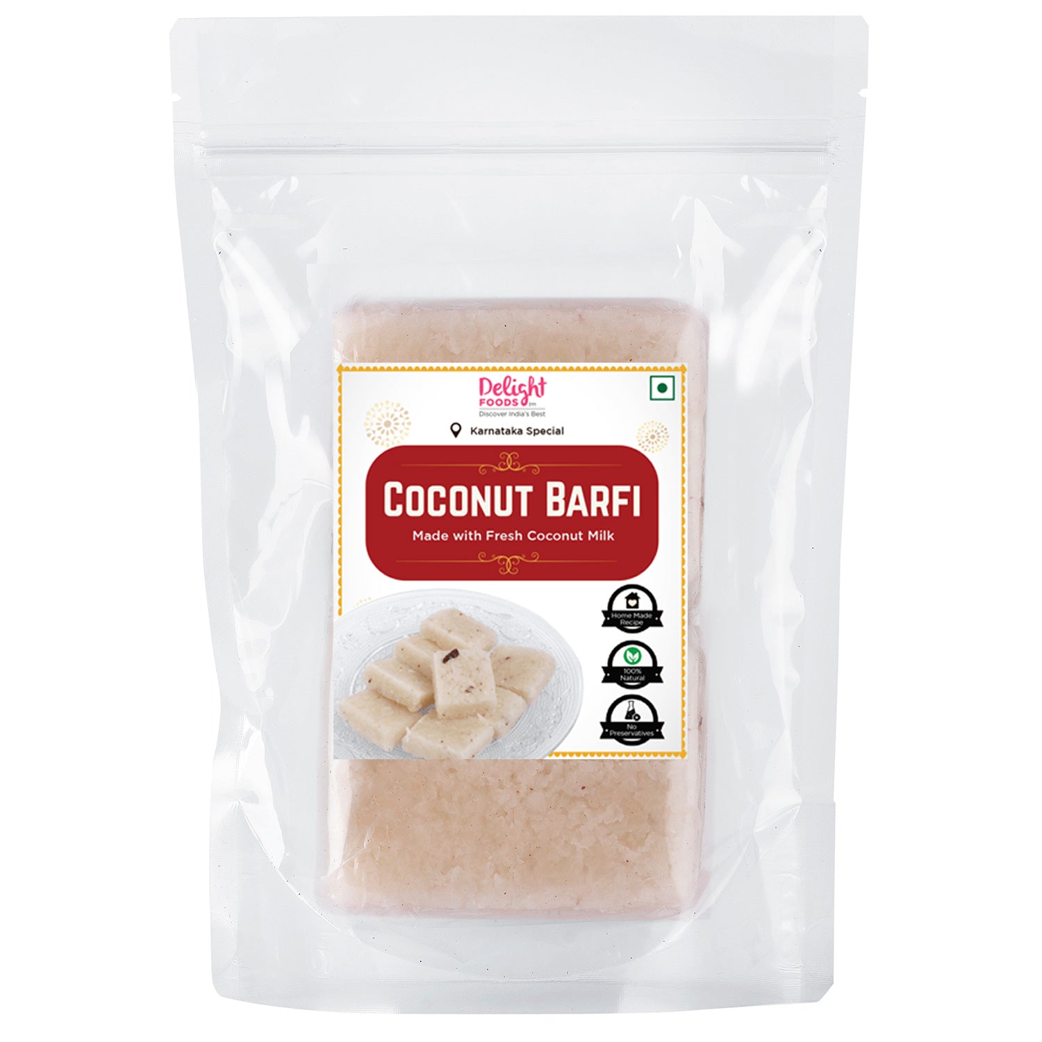 Coconut Barfi 325g - Delight Foods
