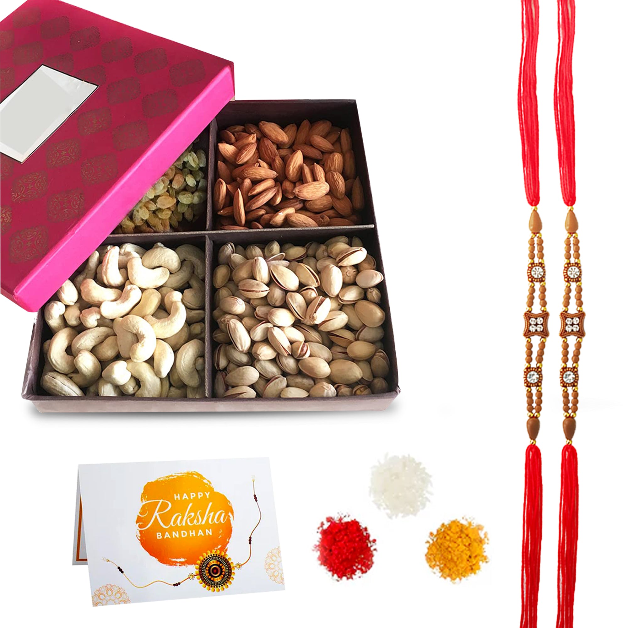 Premium Dry Fruits Gift Box 400g + Rakhi Set