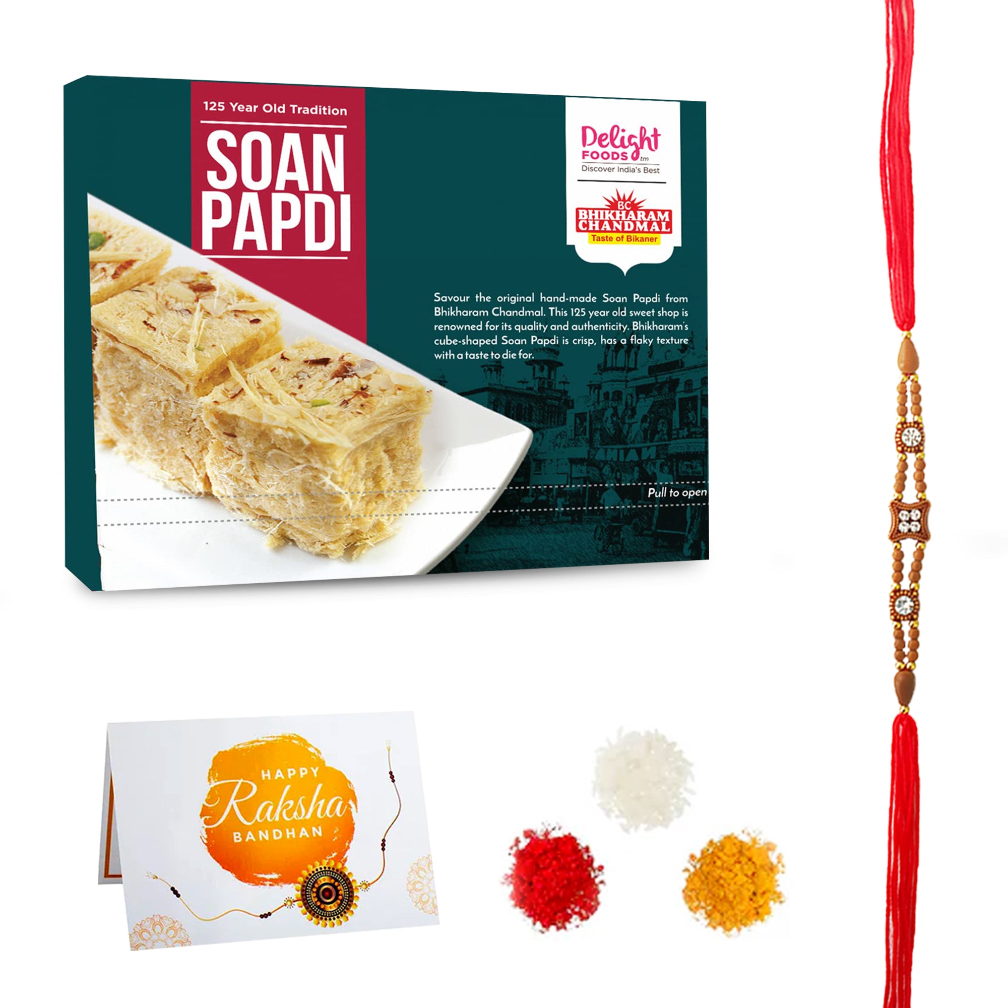 Soan Papdi 400g + Rakhi Set