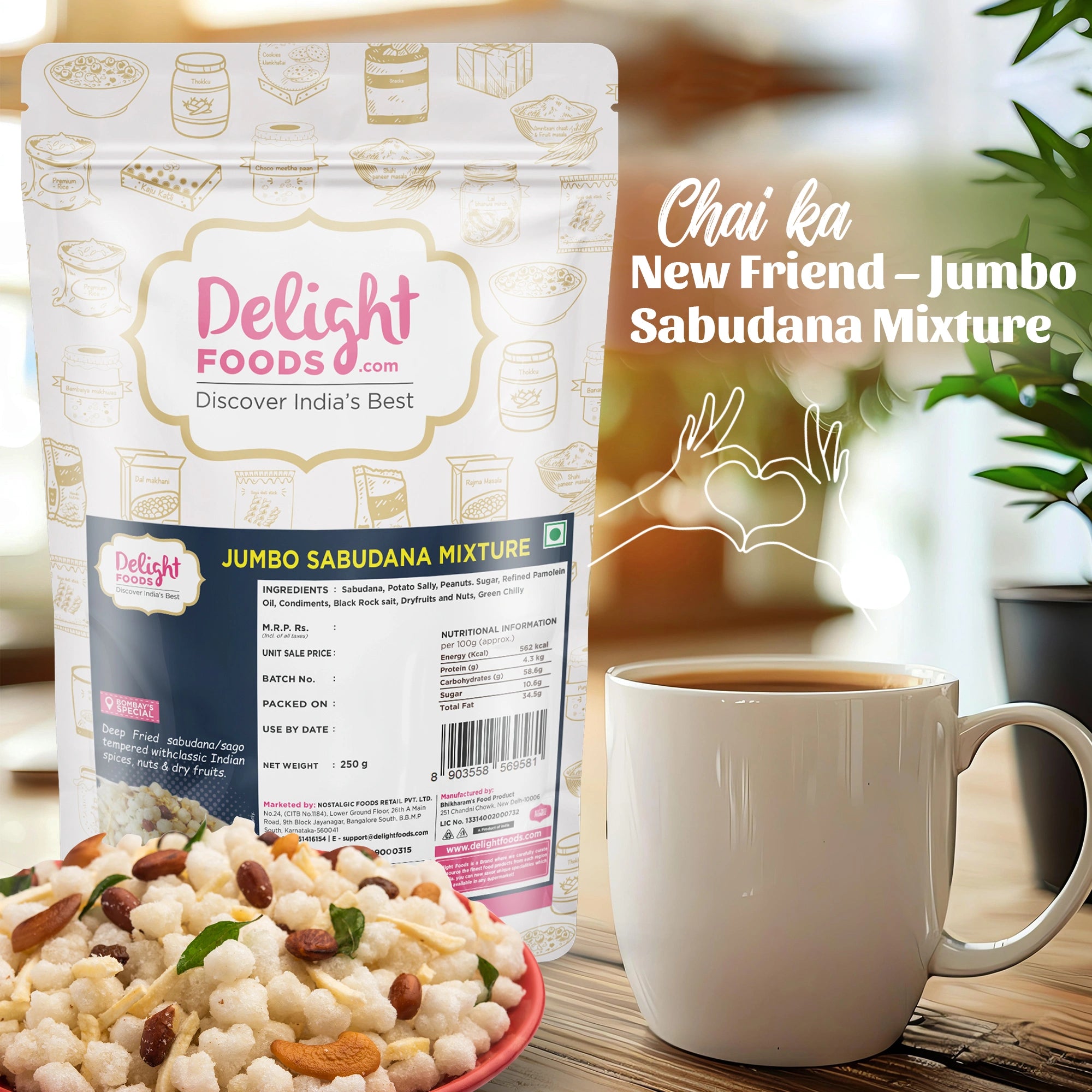 Jumbo Sabudana mixture with tea