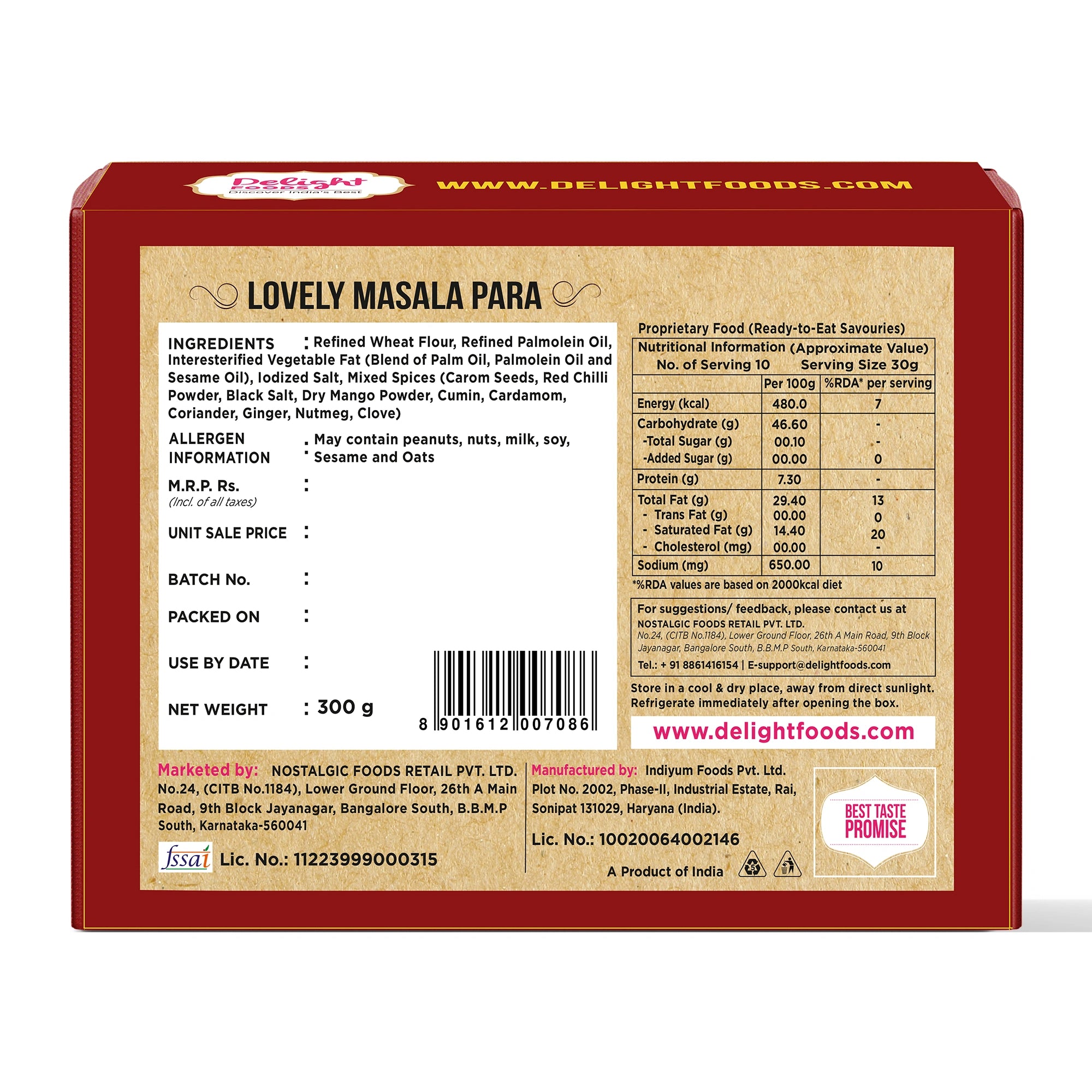 Lovely masala para with ingredients