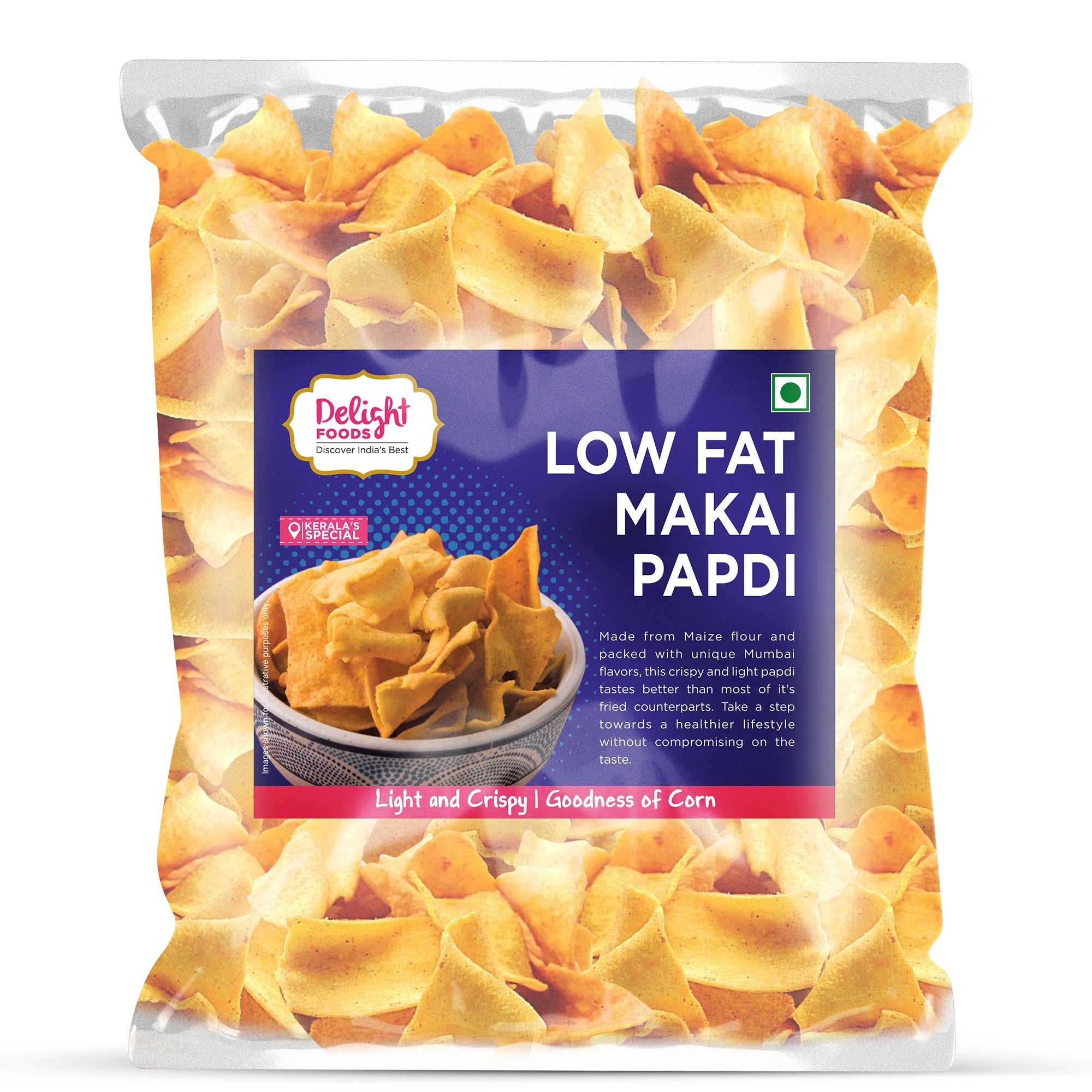 low fat makai papdi snacks