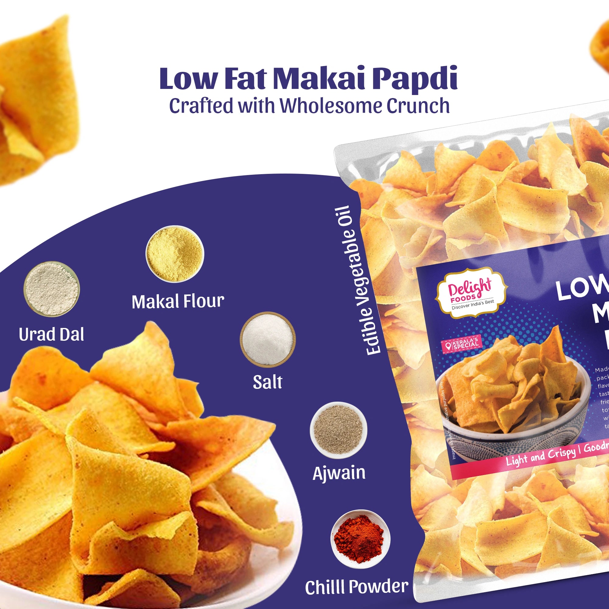 low fat makai papdi
