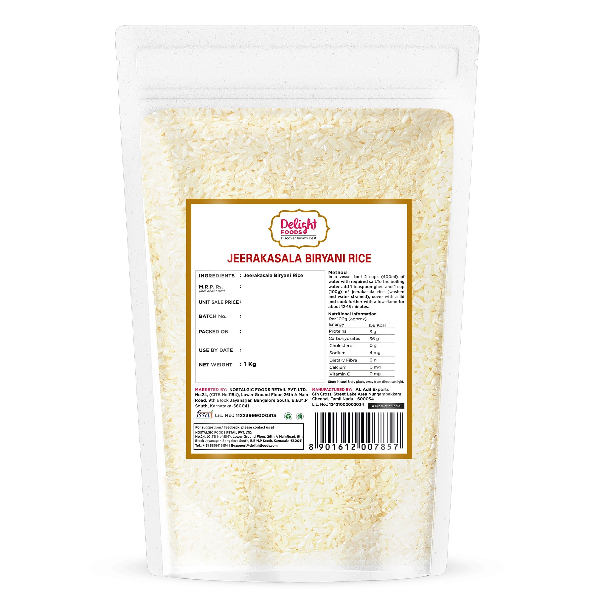 JeeraKasala Biryani Rice