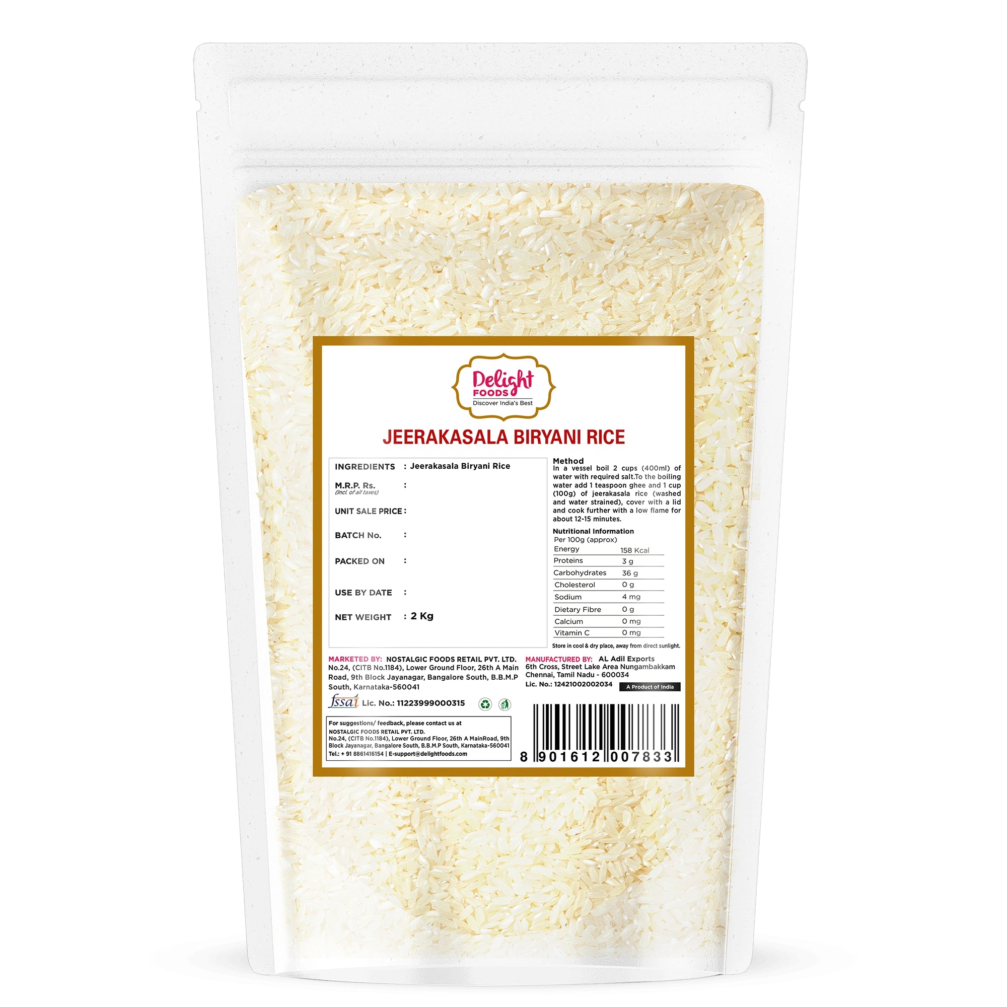 JeeraKasala Biryani Rice