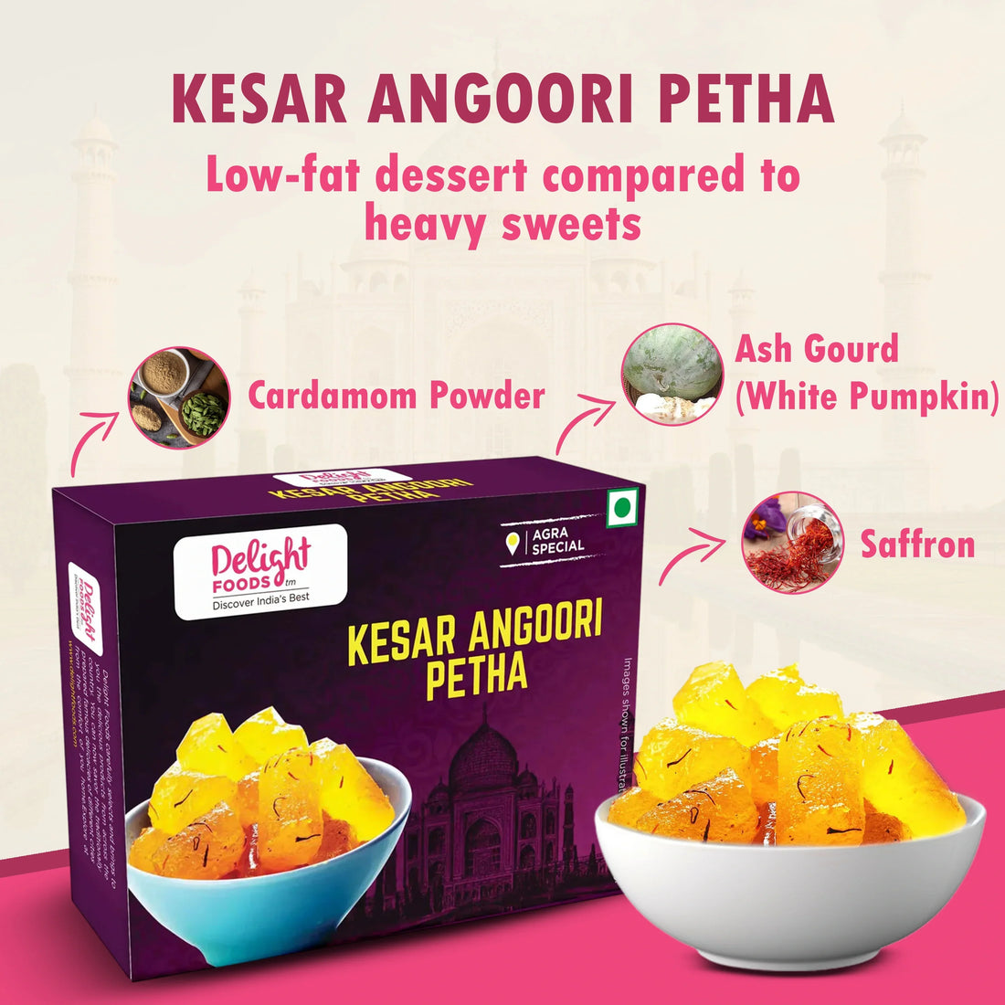 kesar angoori petha