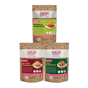 Butter Murukku + Masala Murukku + Rice Kodubale - Delight Foods