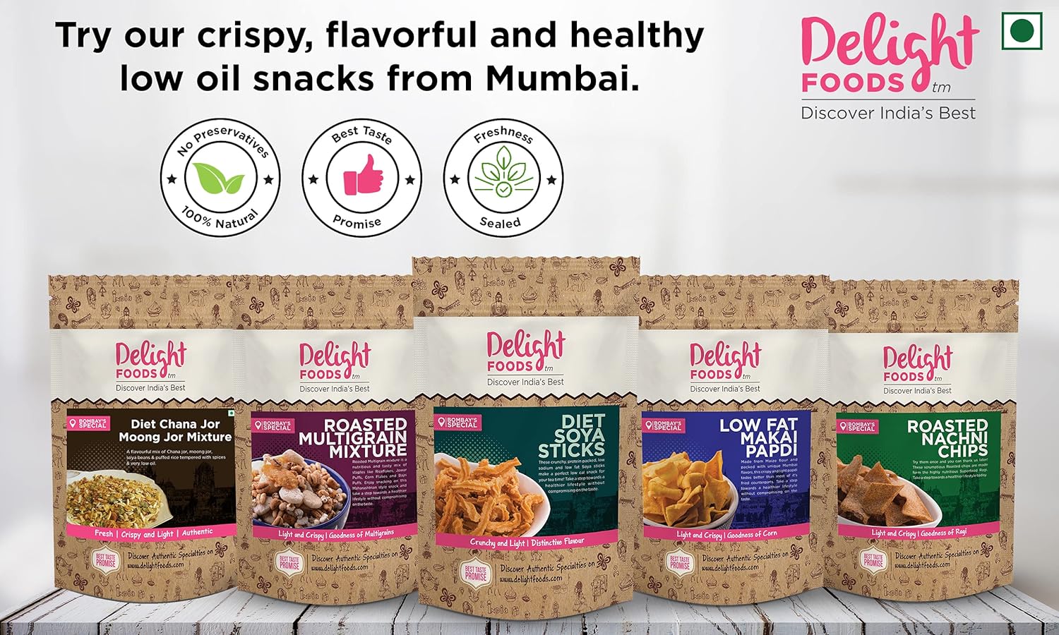 Low Fat Makai Papdi 150g - Delight Foods