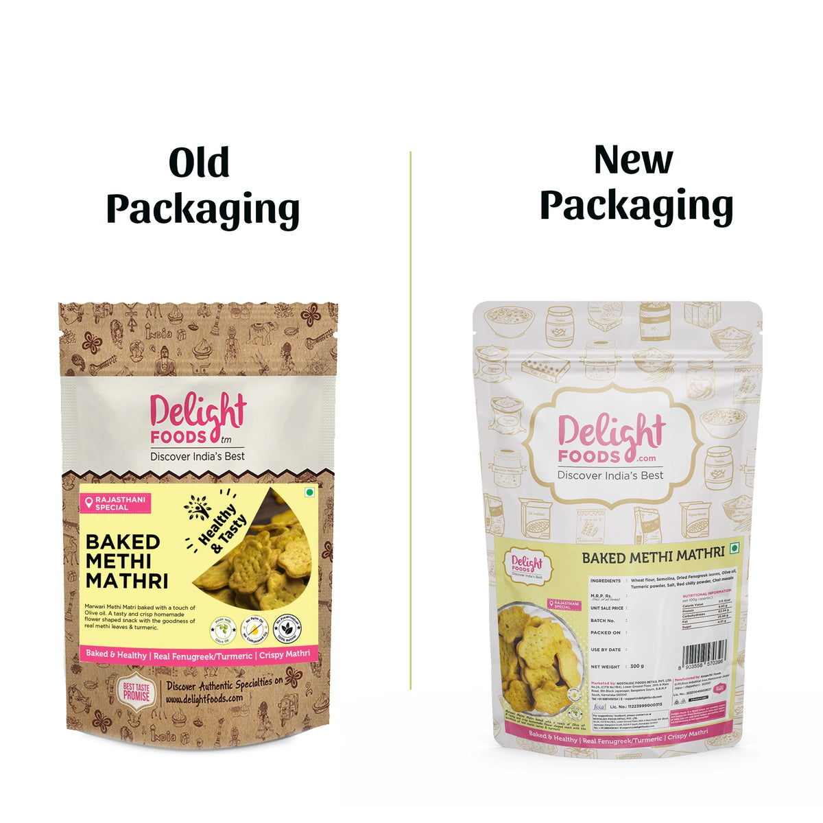 Mithi Math Hi Baked Methi Mathri – Buy Traditional Indian Snack Online – Delight Foods