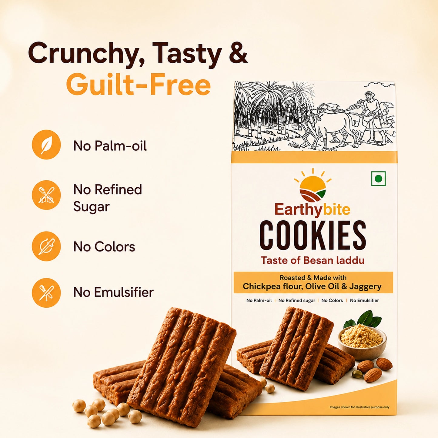Besan Laddu Cookies – Healthy Jaggery Snack -200g