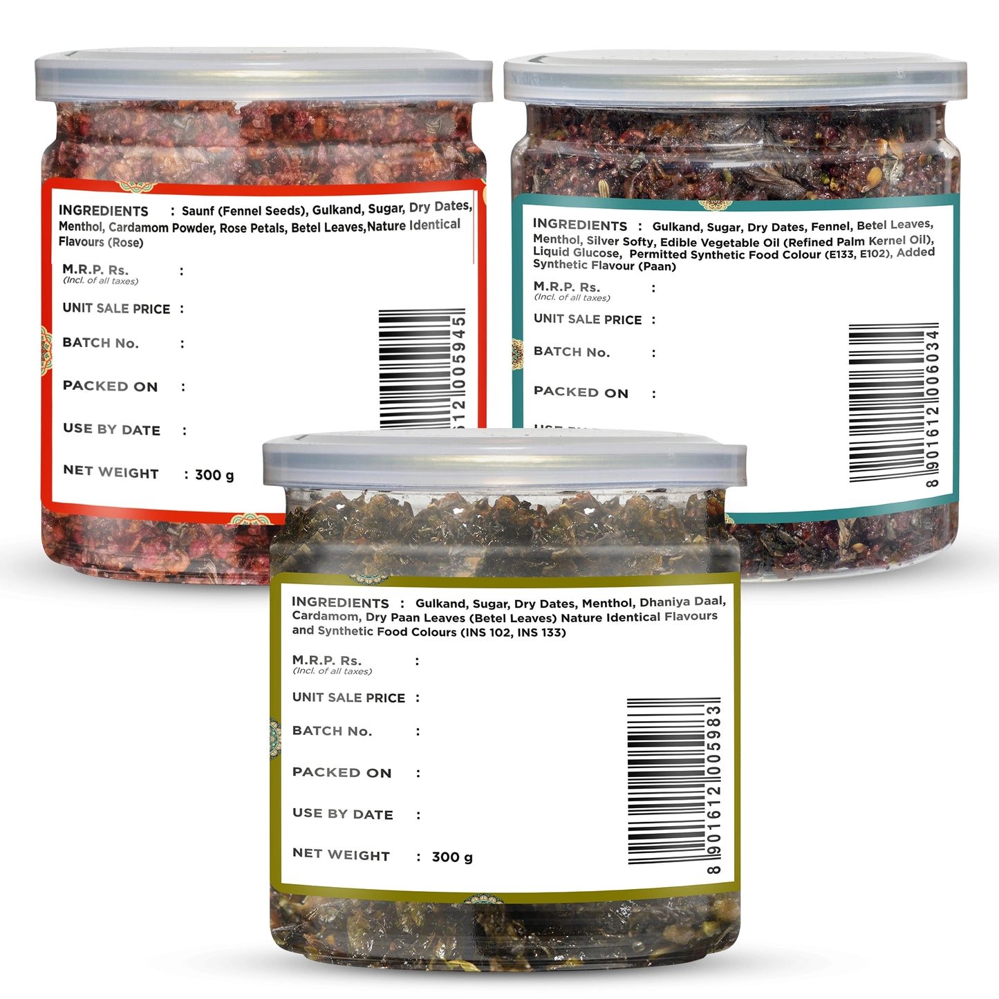 Calcutta Paan 300g + Banarasi Paan 300g+ Jaipuri Paan 300g