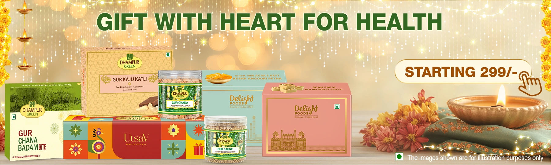Dhampur green & delightfoods gifting banner