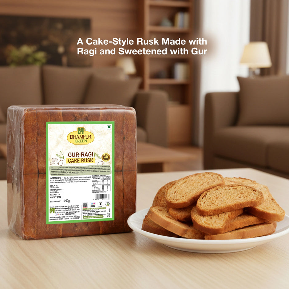 gur ragi cake rusk