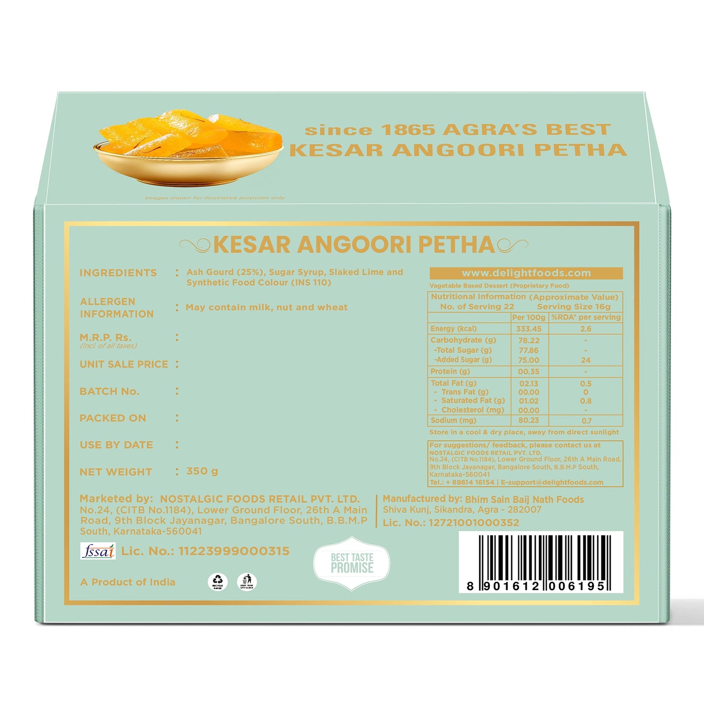 Kesar angoori petha
