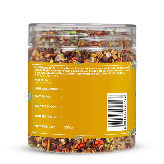 Long Mukhwas with ingredients label