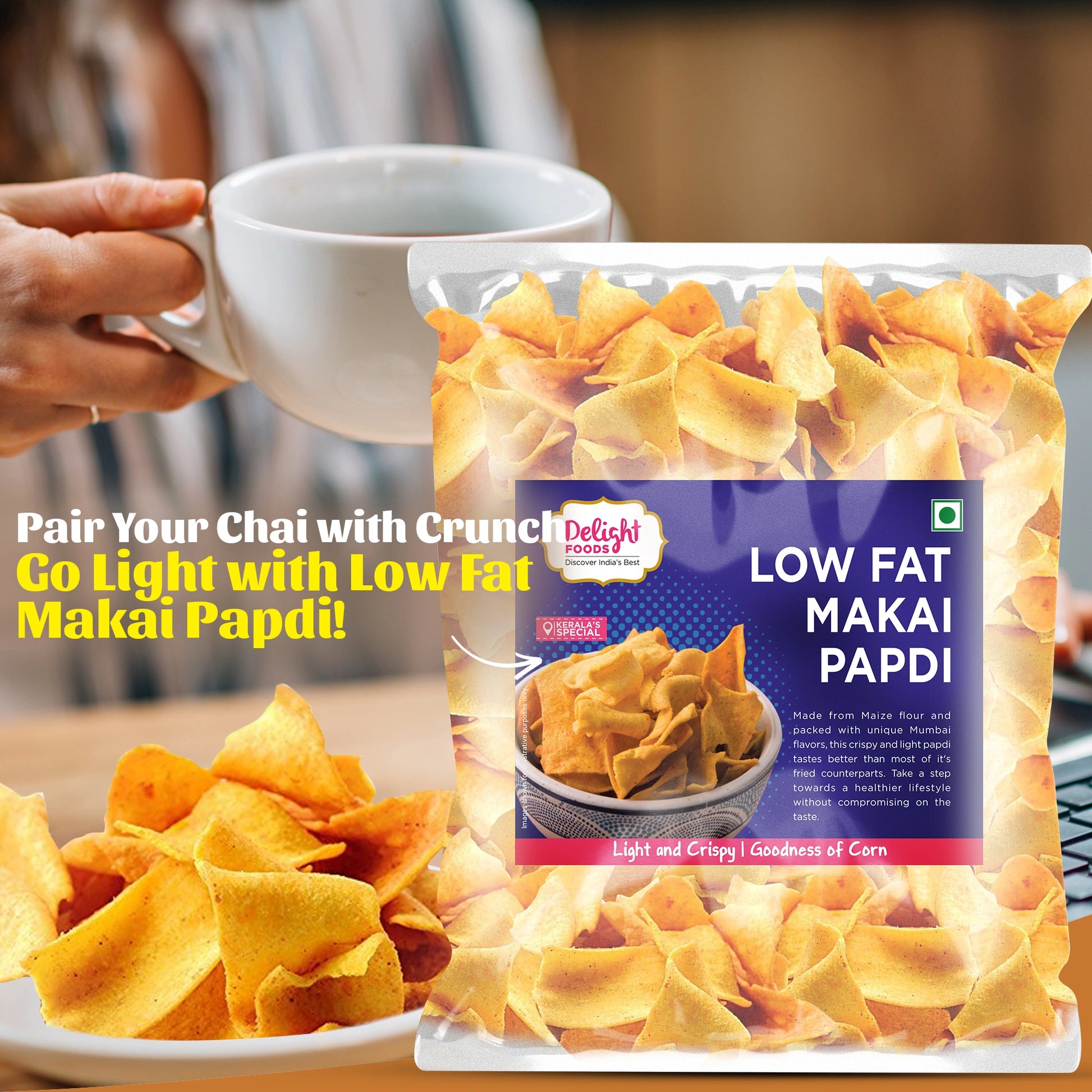 low fat makai papdi