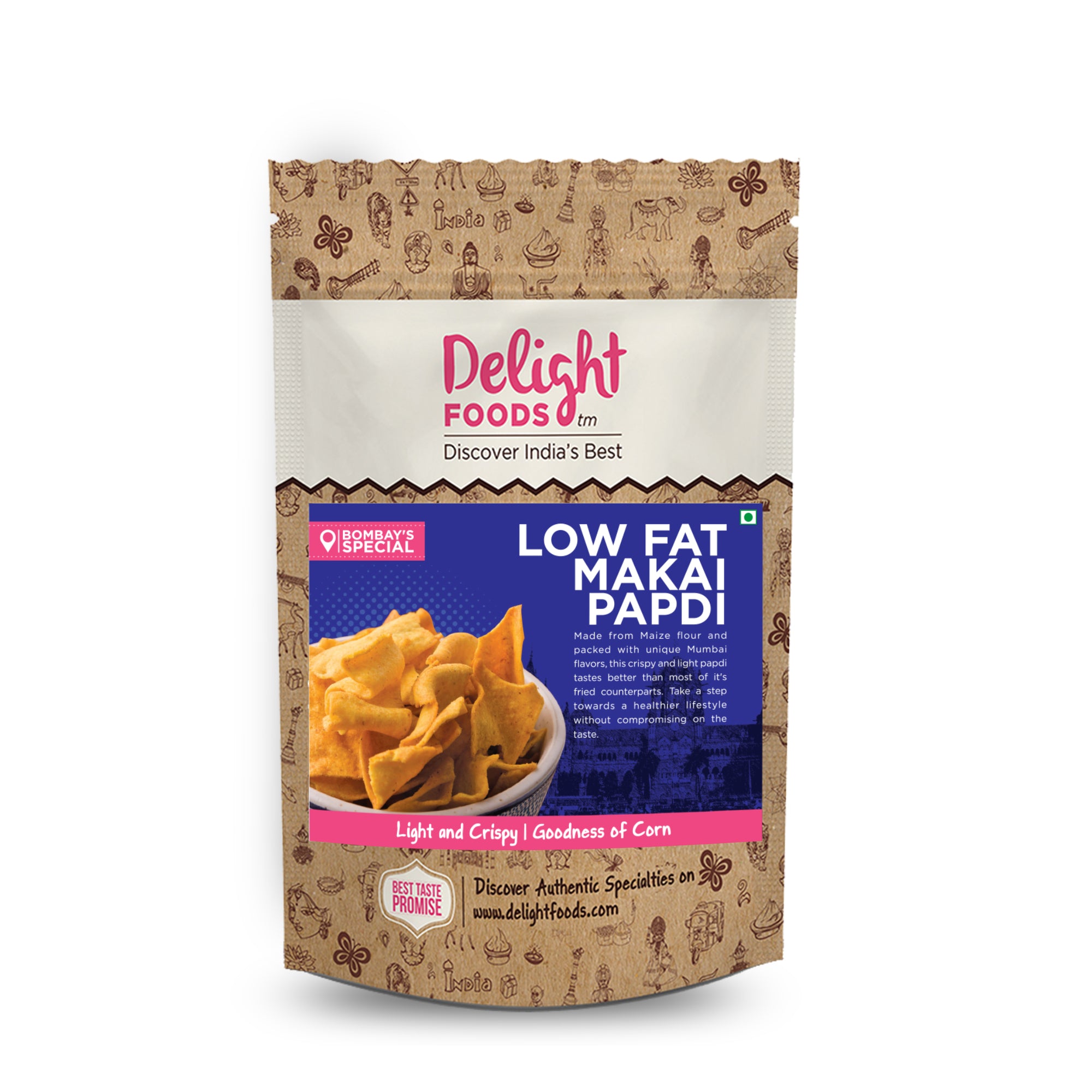 Low Fat Makai Papdi 150g - Delight Foods