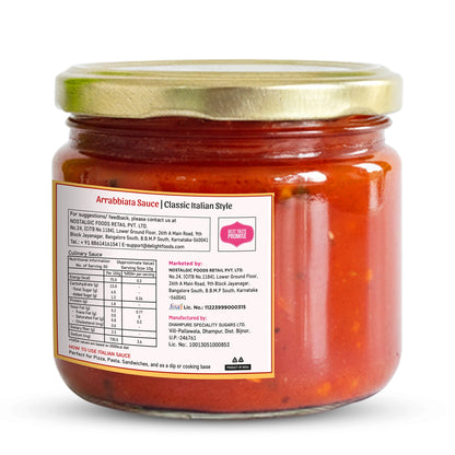 Jar of Arribbta Sauce with label on a white background