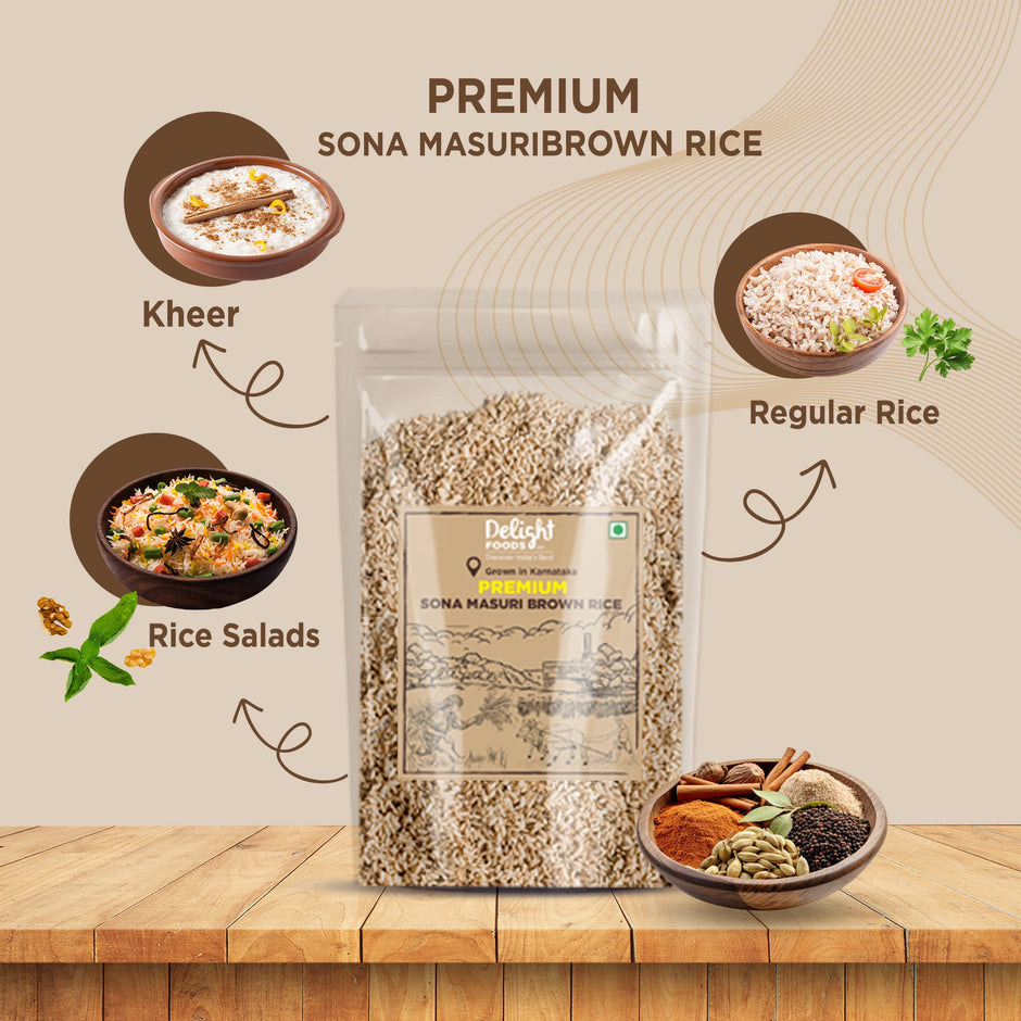 Packaging of Delight Premium Sona Masuri Brown Rice 