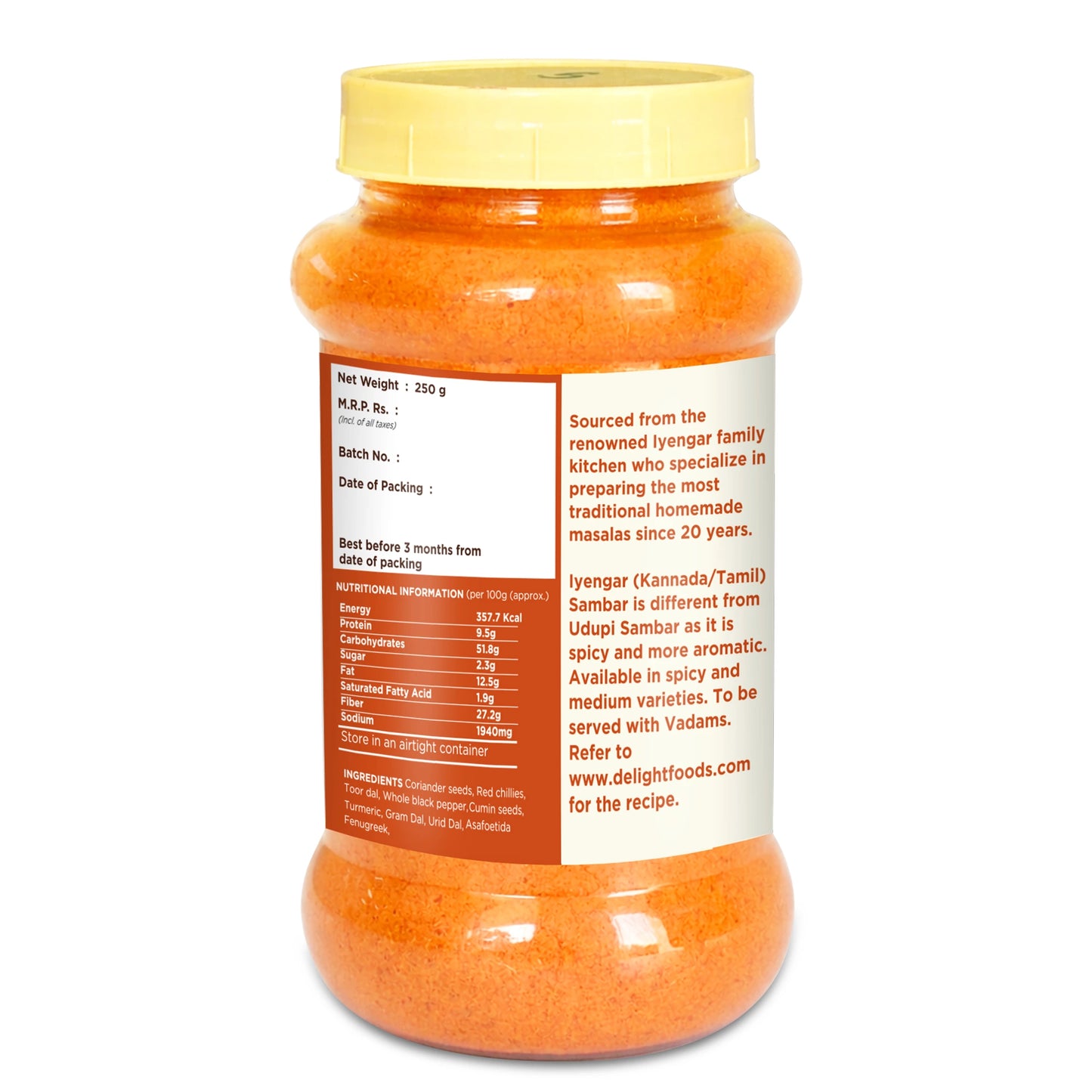 Iyengar Sambar Masala Powder 250g
