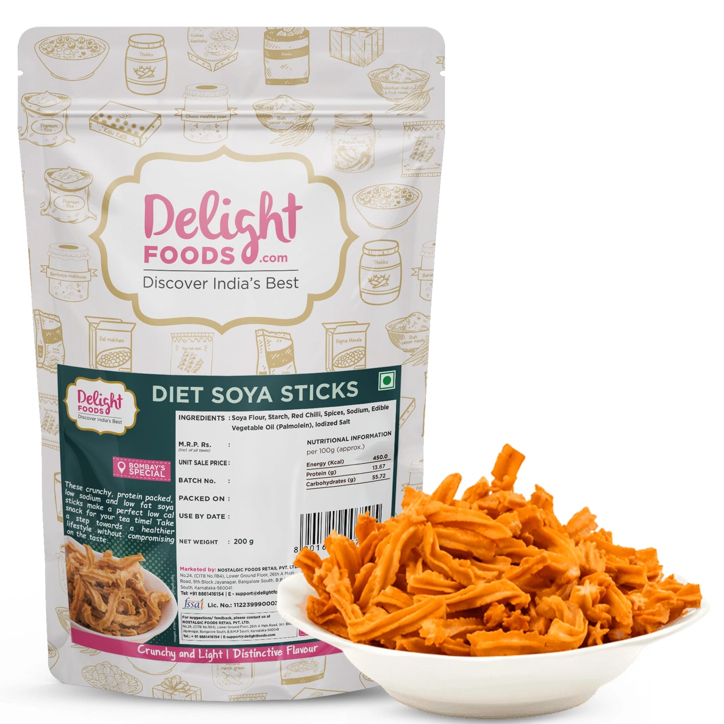 Delight Foods Diet Soya Sticks 