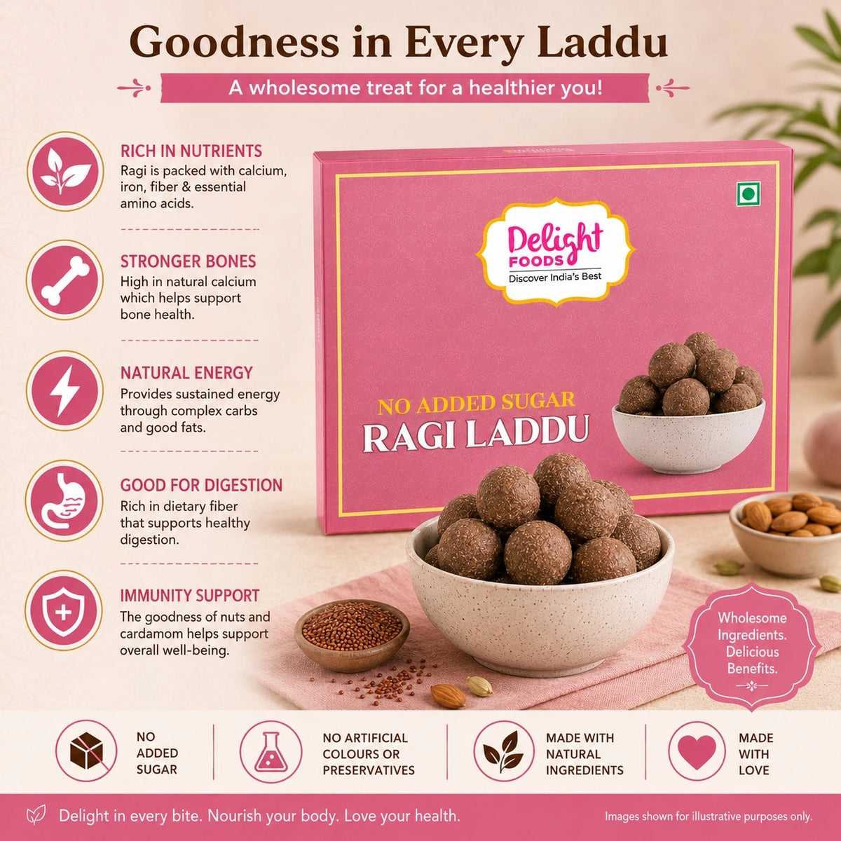 Sugar Free Ragi Laddu (400g)