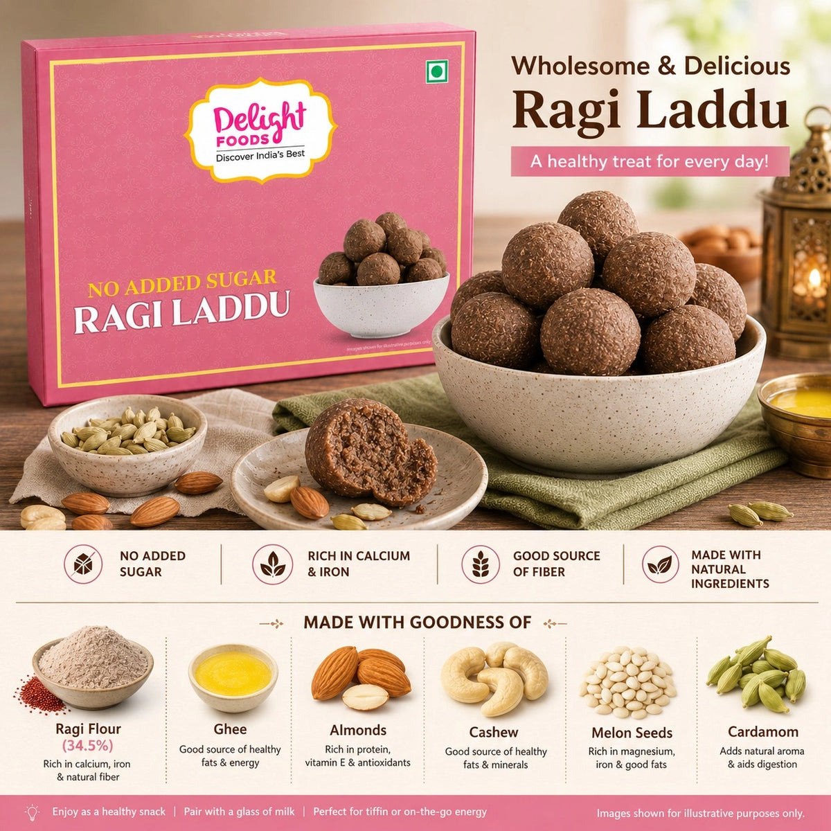 Sugar Free Ragi Laddu (400g)