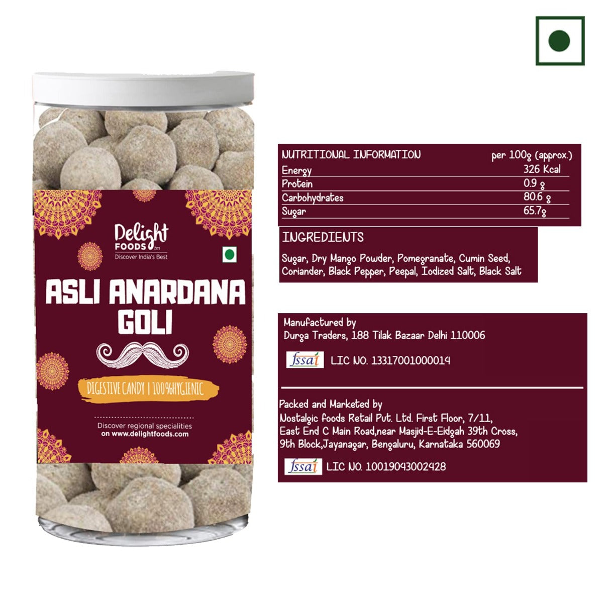 Asli Anardana Goli 300g - Delight Foods