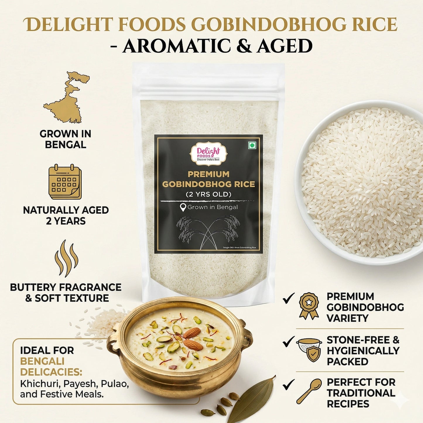 Premium Gobindobhog Rice - 2years Old