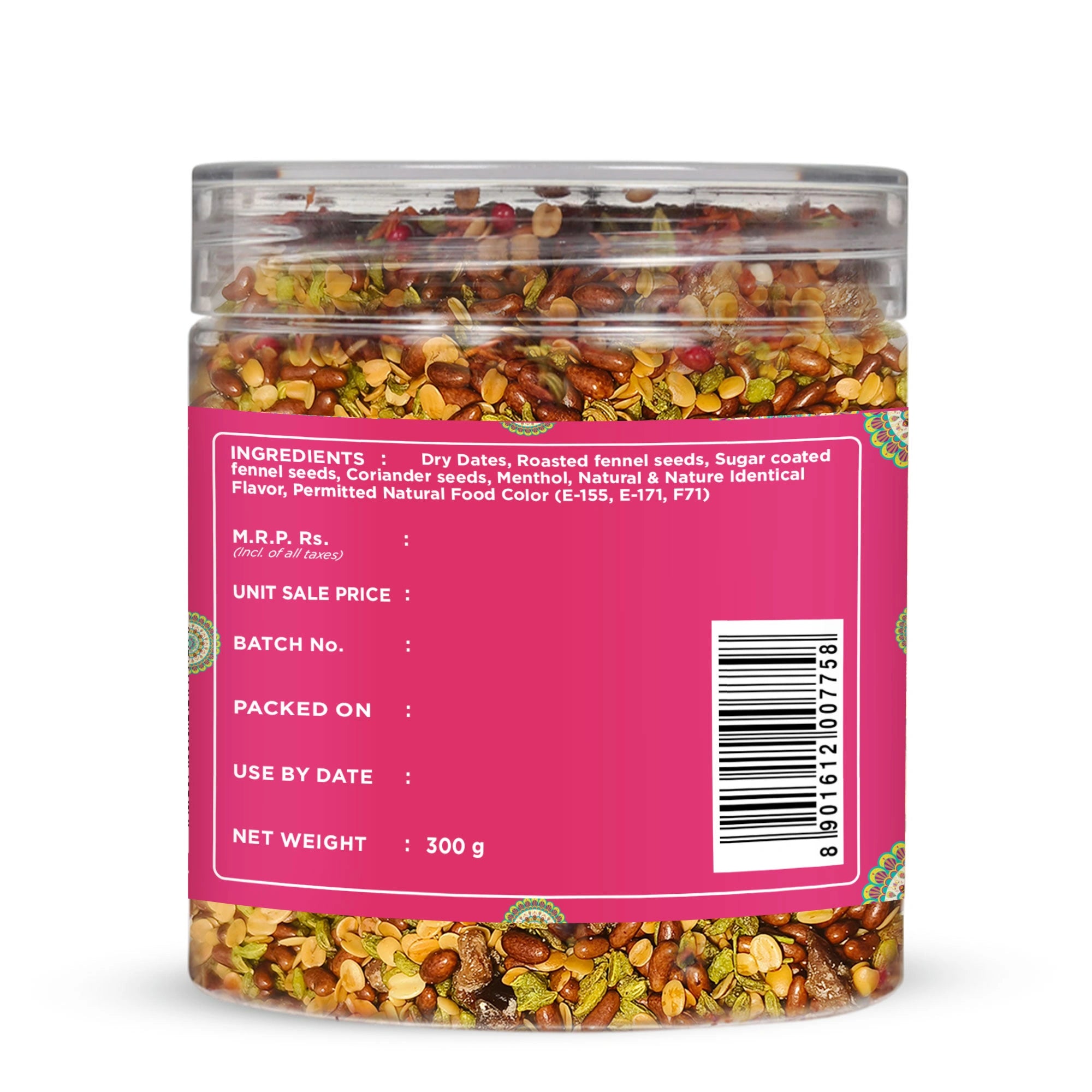Gujrati Royal Mukhwas with ingredients
