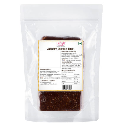 Jaggery Coconut Barfi 325g - Delight Foods