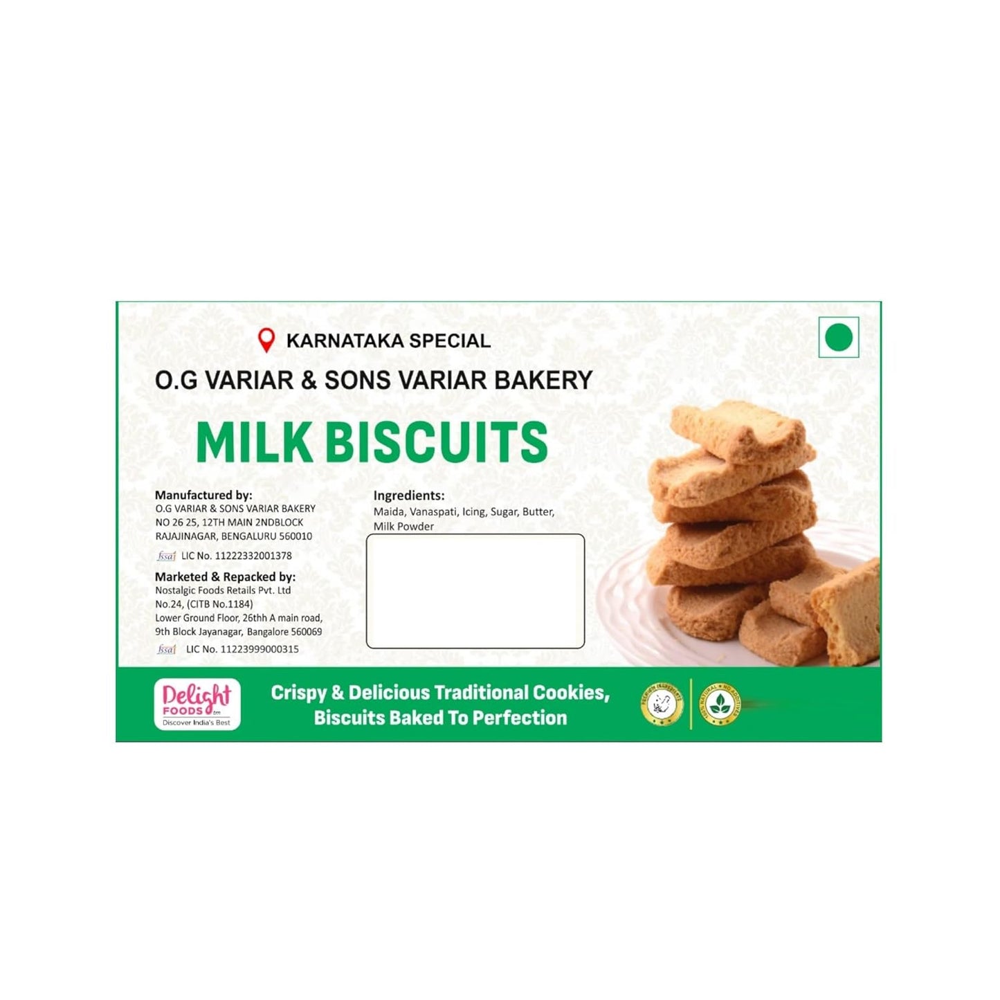 Milk Biscuit 400g - Delight Foods