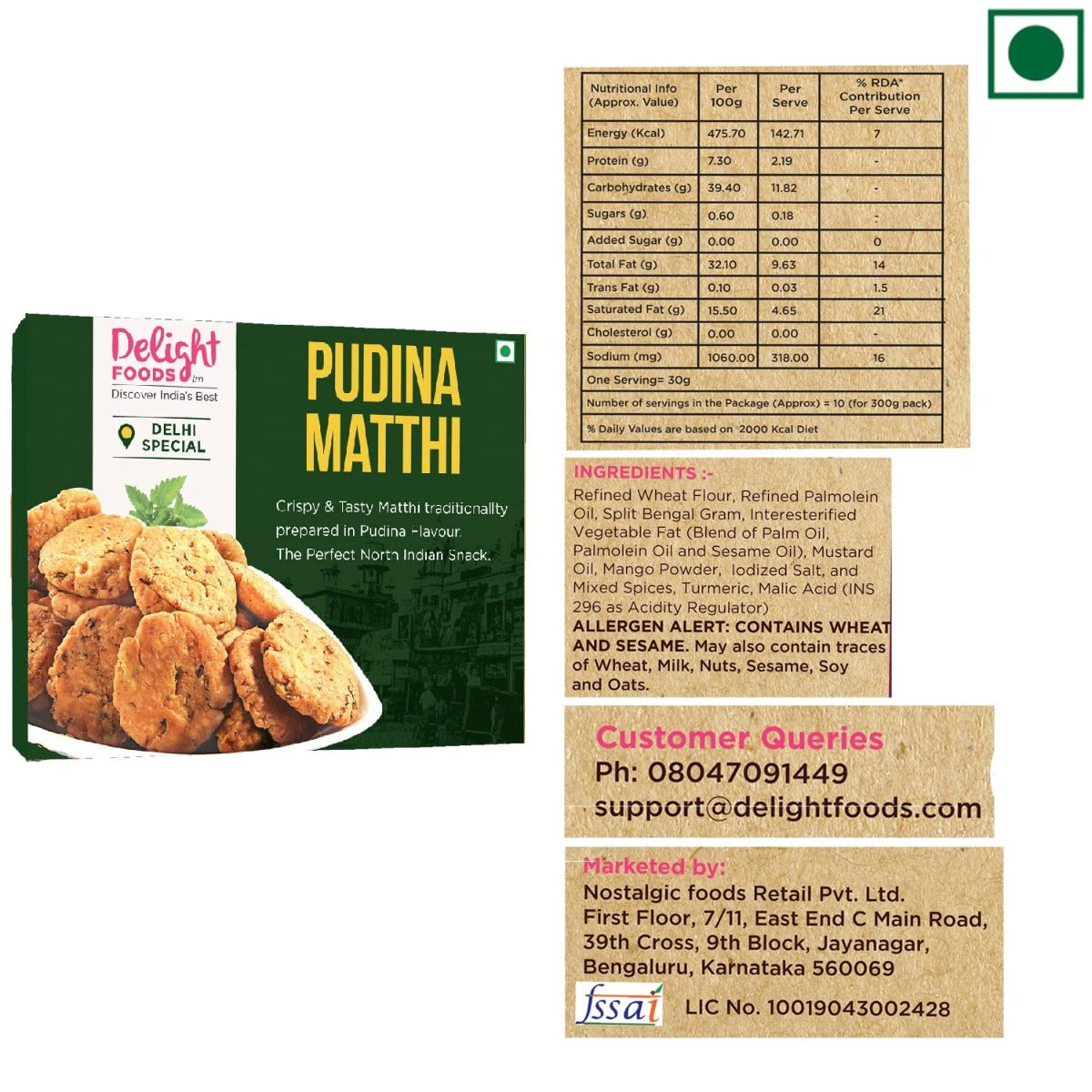 Pudina Matthi 300g - Delight Foods