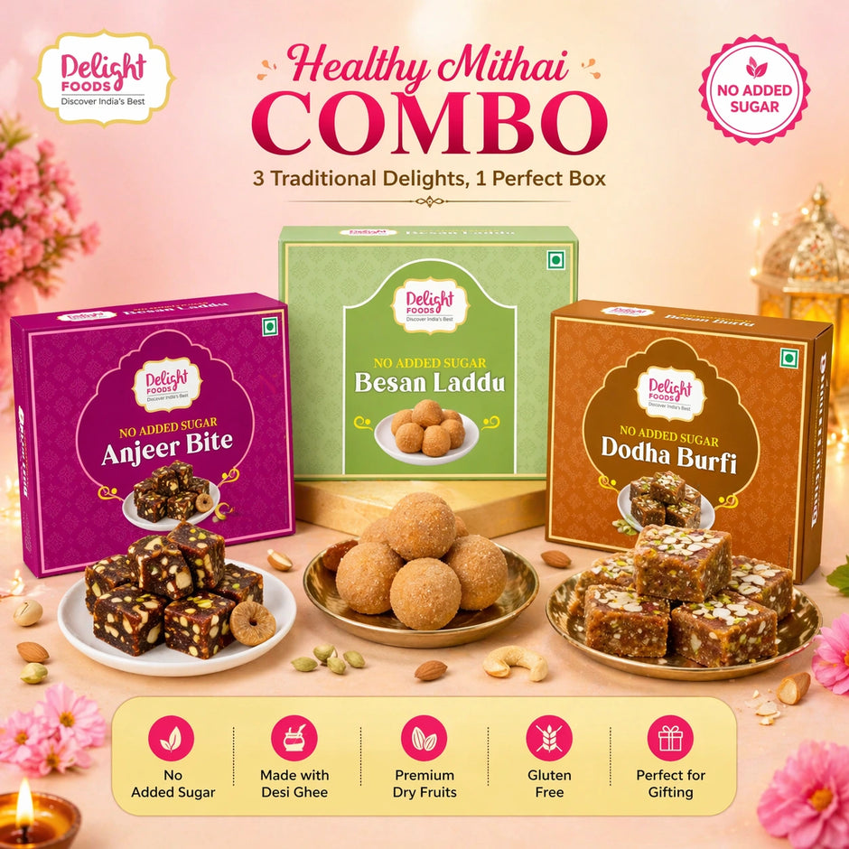 sugar free Anjeer bite + besan ladoo + dodha barfi (200gm *3)