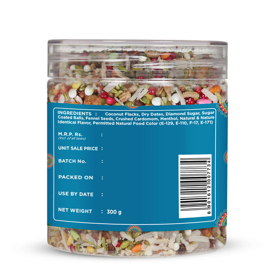 White coconut mukhwas ingredients label